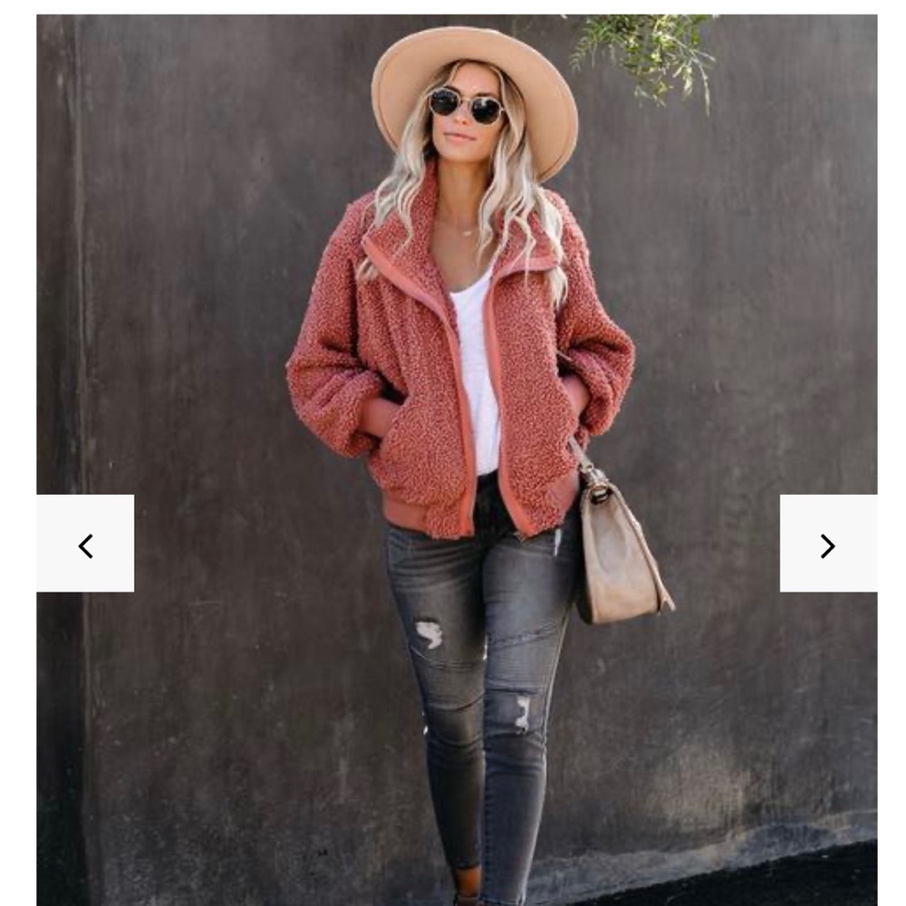 Cool for winter pocketed teddy jacket